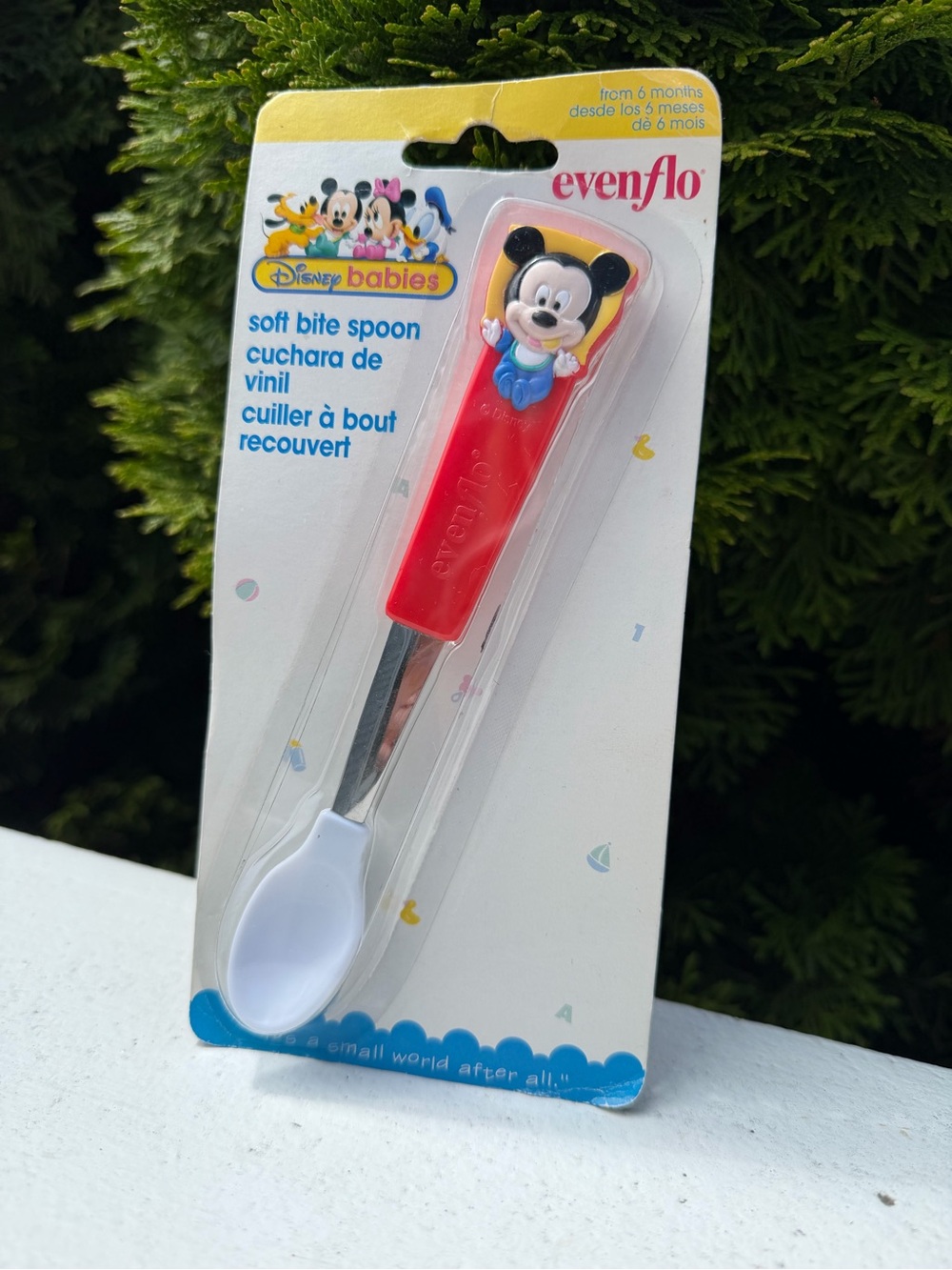 Vintage 1997 Disney Babies Evenflo Mickey Mouse Soft Bite Spoon NOS⁠